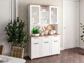Буфет Катерини (дуб бельмунд/белое дерево) в Енисейске - enisejsk.mebel-nsk.ru | фото