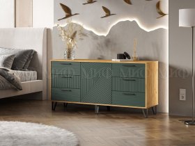 Комод (1500) Флэш (дуб крафт/браш мени грин) в Енисейске - enisejsk.mebel-nsk.ru | фото