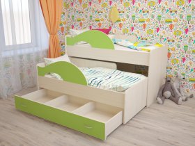 Кровать детская двухуровневая Радуга 80*160 в Енисейске - enisejsk.mebel-nsk.ru | фото