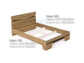 Кровать двуспальная 1,6 м Ницца в Енисейске - enisejsk.mebel-nsk.ru | фото