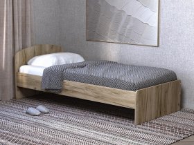 Кровать односпальная 80 с низкой спинкой (дуб крафт серый) в Енисейске - enisejsk.mebel-nsk.ru | фото