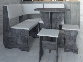 Кухонный уголок Лотос  (цемент темный к/з White) в Енисейске - enisejsk.mebel-nsk.ru | фото