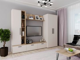 Модульная стенка Верона (сатин/дуб крафт серый) в Енисейске - enisejsk.mebel-nsk.ru | фото