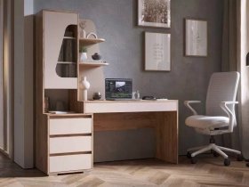 Стол компьютерный Пифагор (дуб вотан/кашемир) в Енисейске - enisejsk.mebel-nsk.ru | фото